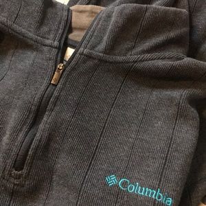 Tall Size Columbia Dust Blue Quarter Zip Sweater